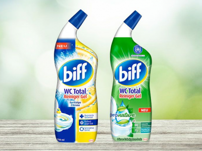 New packaging for toilet cleaners: less plastic and more recycled material