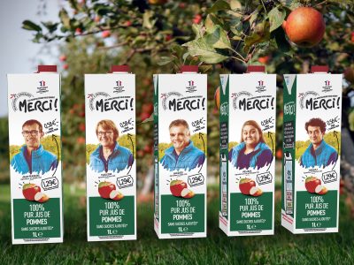 Intermarché choses  SIGNATURE for the launch of its new fair apple juice