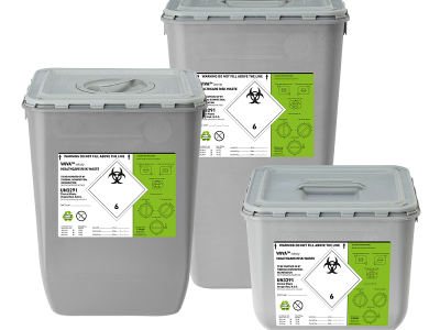The world’s first UN-approved clinical waste container made from post-consumer recycled plastic is launched in the UK