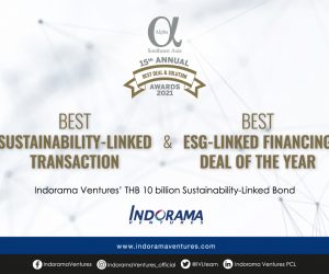 Indorama Ventures wins “Best Sustainability-Linked Transaction & Best ESG-Linked Financing Deal of the Year” by Alpha Southeast Asia