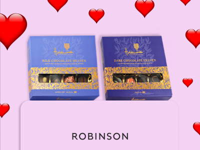 Exquisite Holdsworth chocolates and sustainable Robinson packaging; the perfect match this Valentines.