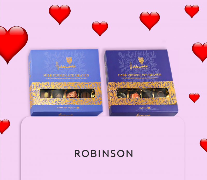 Exquisite Holdsworth chocolates and sustainable Robinson packaging; the perfect match this Valentines.