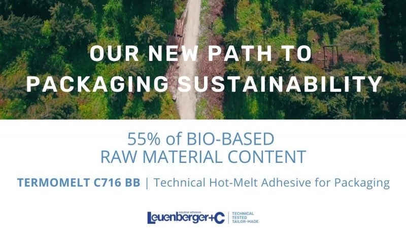 Leuenberger presents Termomelt C716 BB, the new packaging technical adhesive with a Bio Based raw material content of 55%
