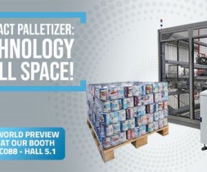 APS 615 compact palletizer. Top technology in a small space!