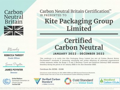 Kite Packaging’s Second Year of Carbon Neutrality
