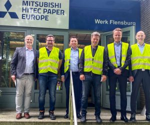 Federal Minister of Economics Habeck, visits Mitsubishi HiTec Paper in Flensburg