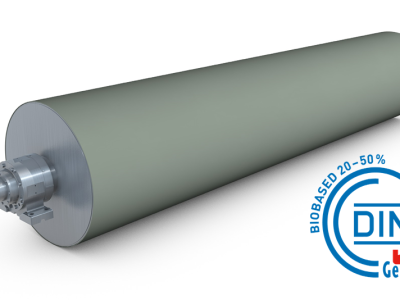 With AiroGuide Tune Green, Voith launches the first DIN CERTCO-certified bio-based guide roll cover for more sustainable paper production