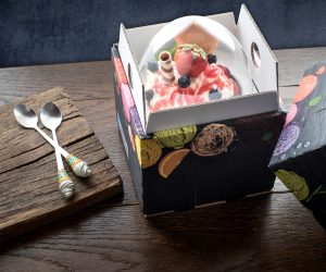 Sustainable ice cream packaging with two cooling zones for delivery services and take away wins German Packaging Award 2022.